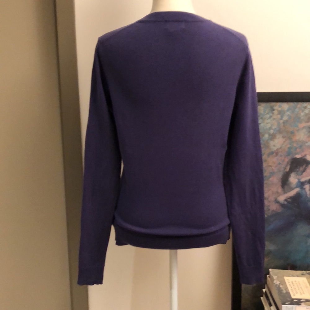 Lilly Pulitzer V-Neck Argyle Sweater Top Long-Sleeve Blue/White/Pink Shirt - Picture 6 of 12